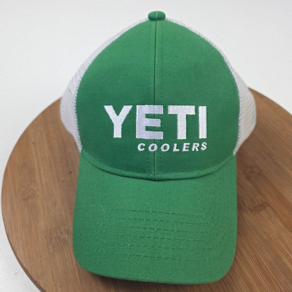 YETI Coolers Trucker‎ Hat Green White Mesh Adjustable Snapback Men